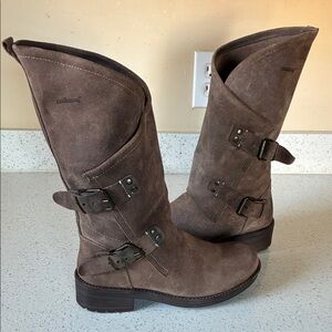 Coolway Dark Brown Suede Combat Boots